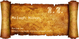 Melegh Ninon névjegykártya